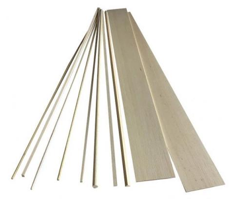 Listón triangular Balsa 95cm (10x10mm)